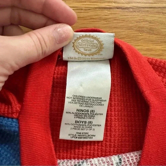 2011 Super Mario Waffle Knit Long Sleeve Tee Size Boys 8 - Picture 5 of 7